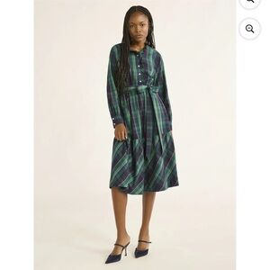 Plaid Green and Blue Women's Dress